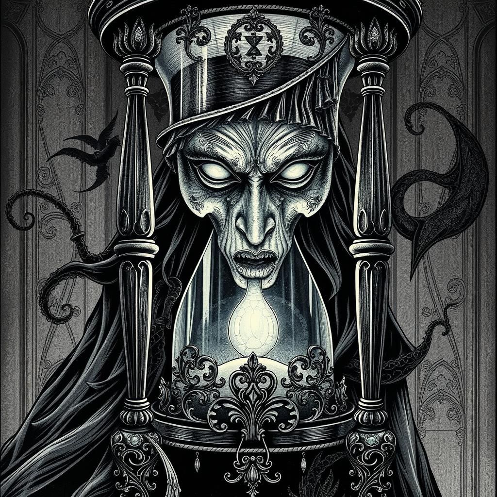 Gothic Witch Hourglass Portrait in Chet Zar Style