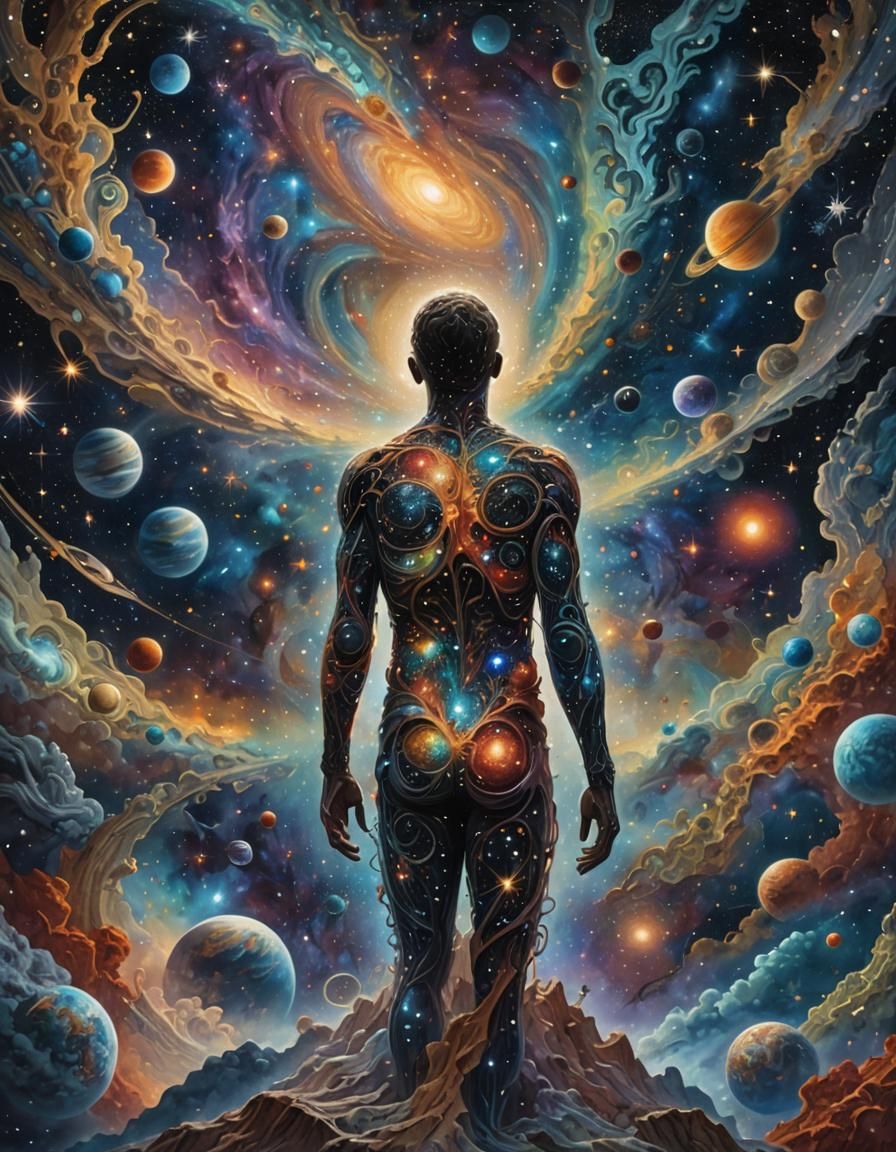Cosmic Rebirth: A Surreal Celestial Artwork