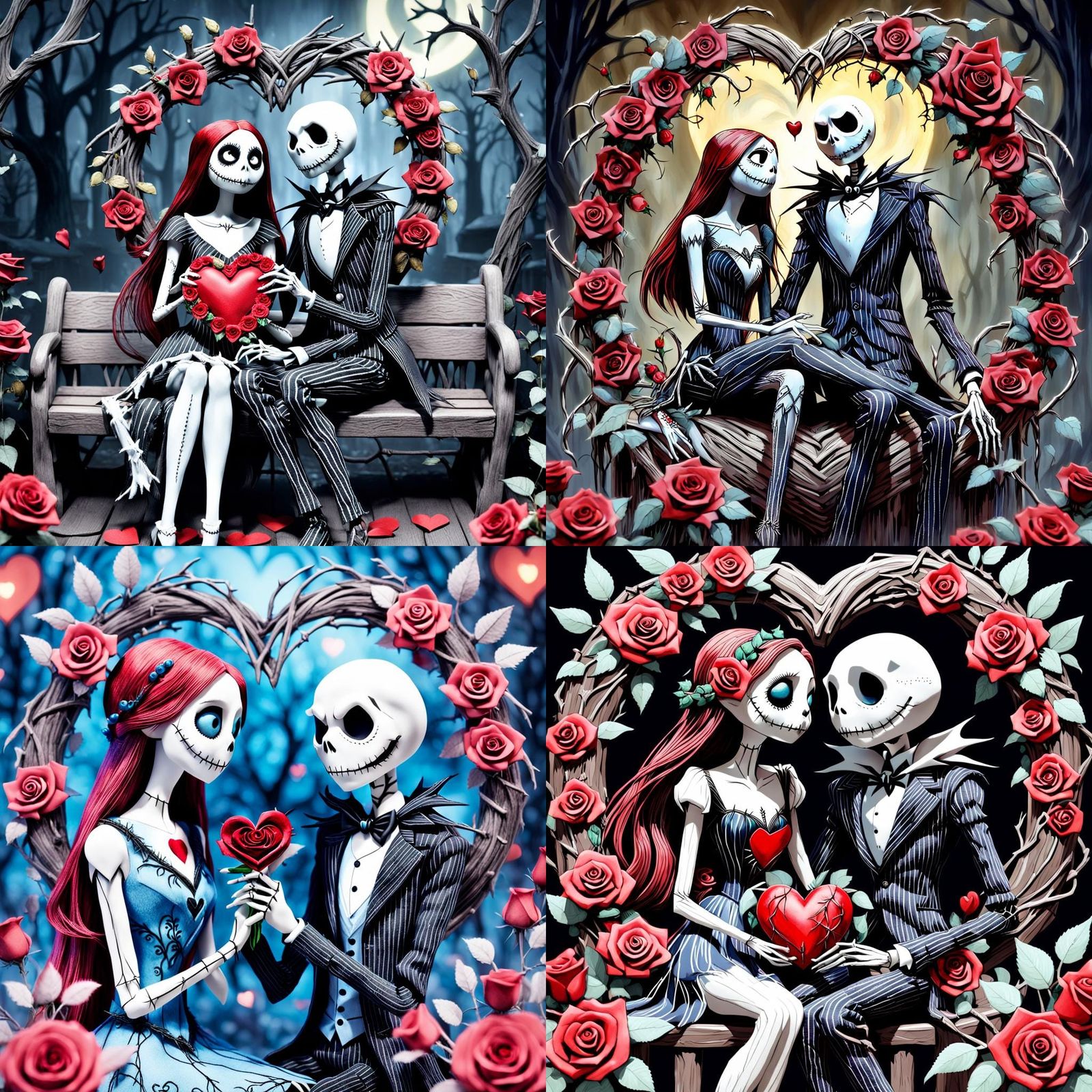 Jack and Sally Chibi Anime Art