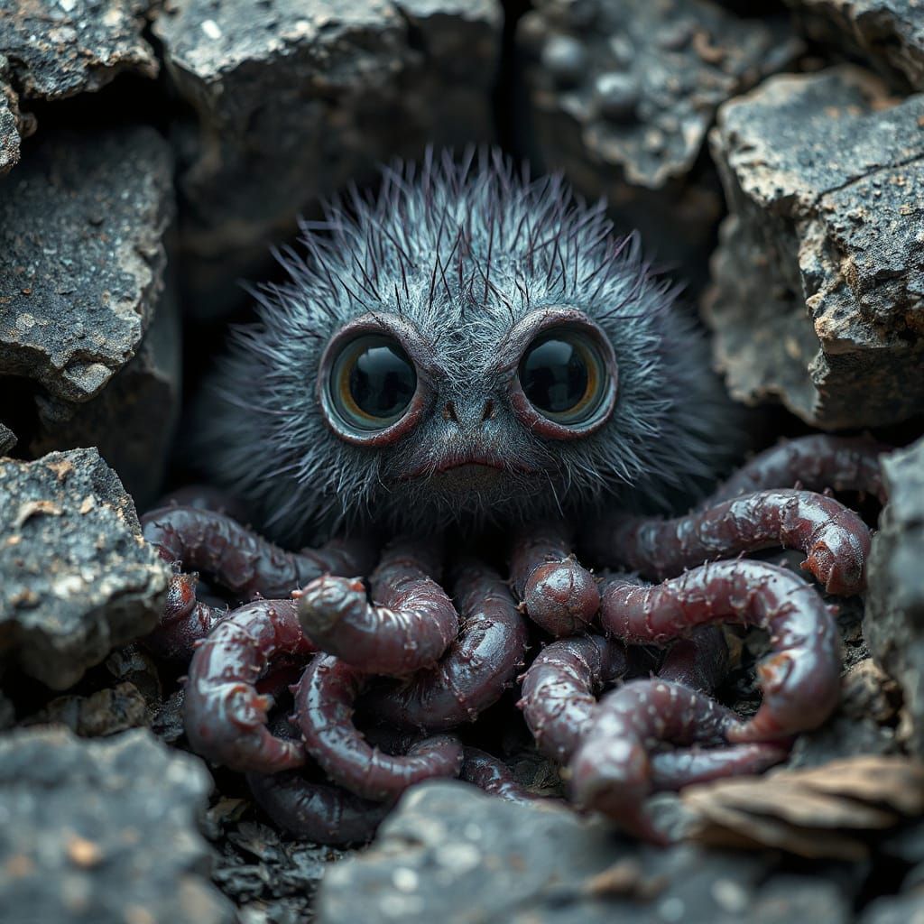 Creepy Cute Furry Creature with Tentacles
