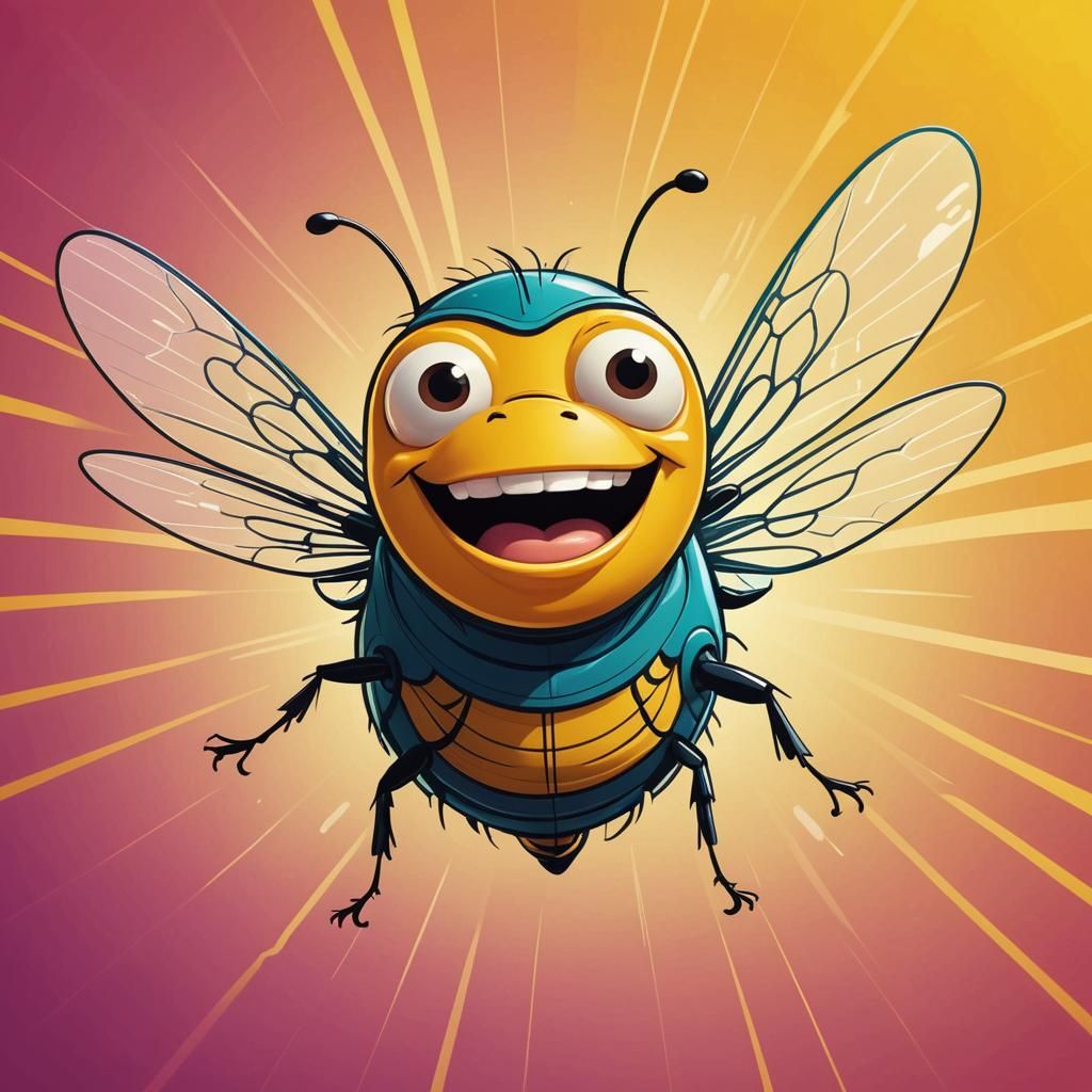 Cartoon Fly Farting: A Whimsical Illustration