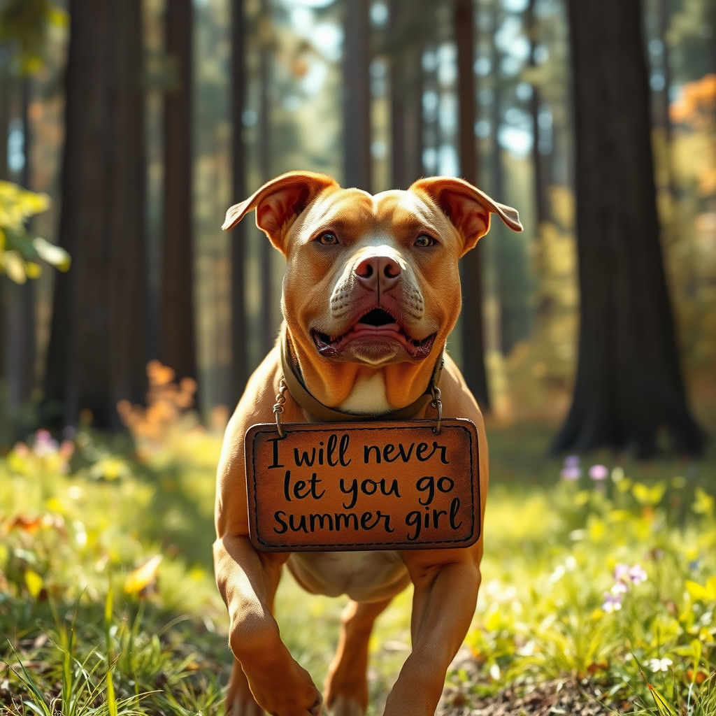 Pit Bull Runs Free: Rustic Futurism Art