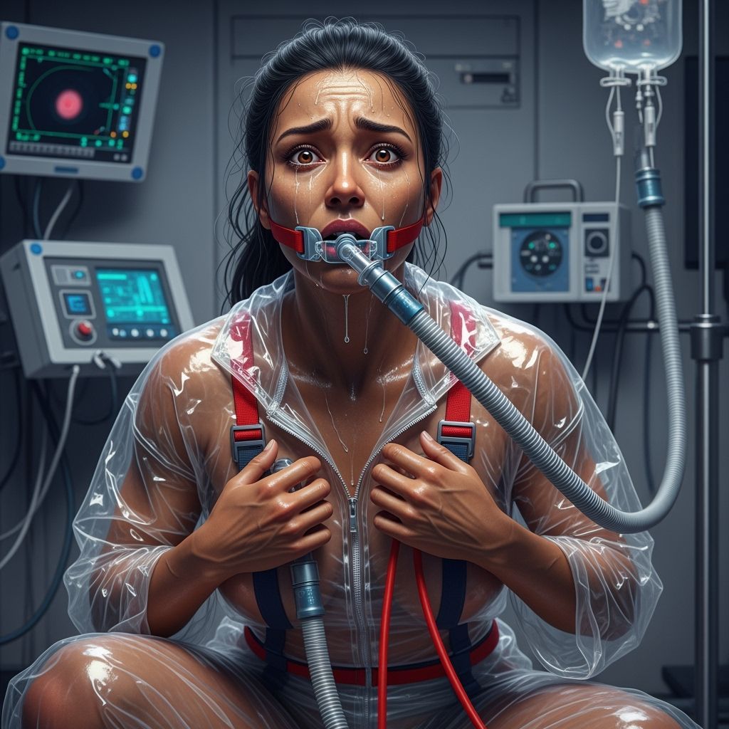 Hyperrealistic Space Woman in Medical Distress