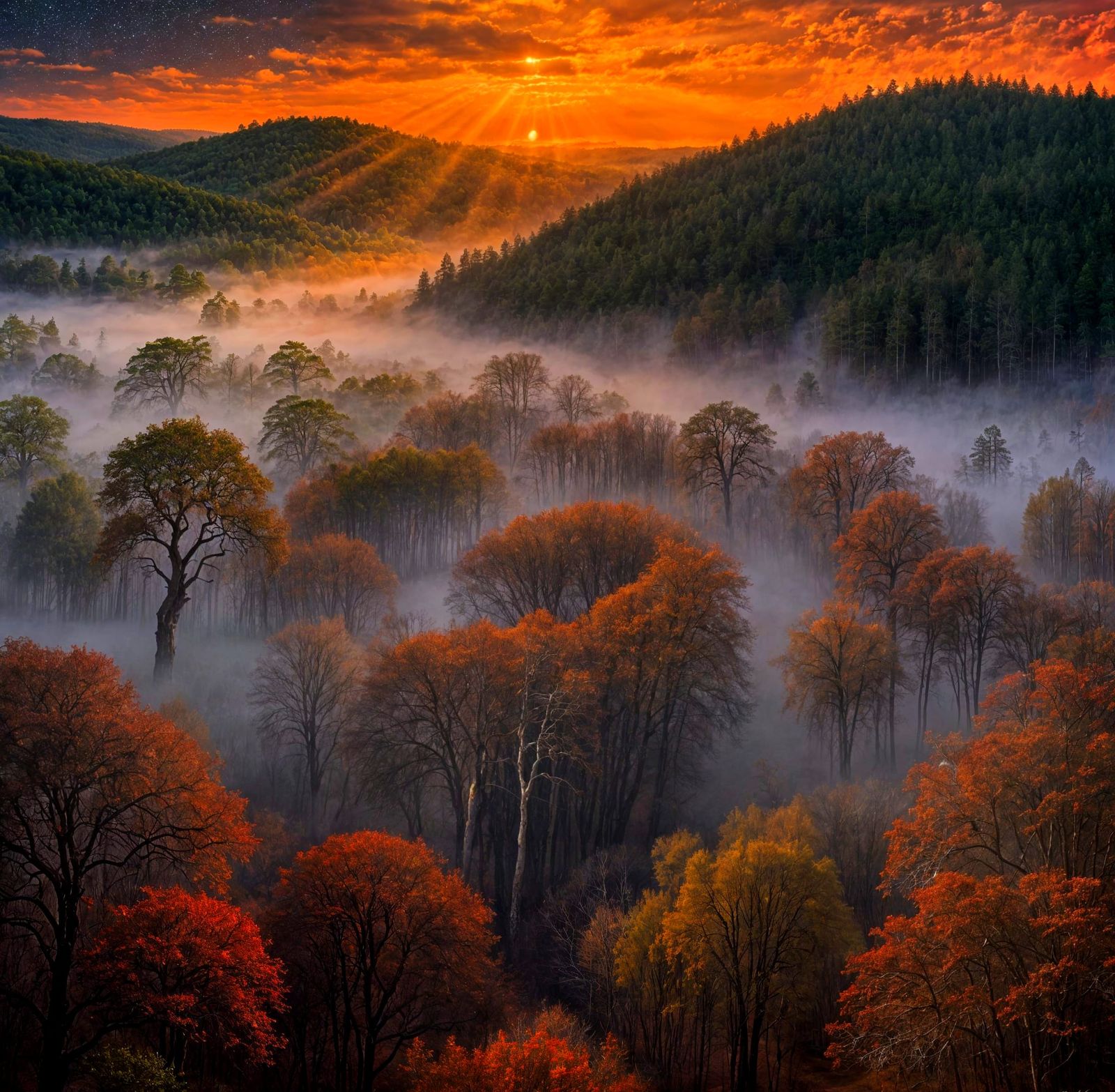 Autumnal fog descent