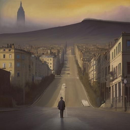 Golden Hour Surrealism: Dreamlike Urban Landscape