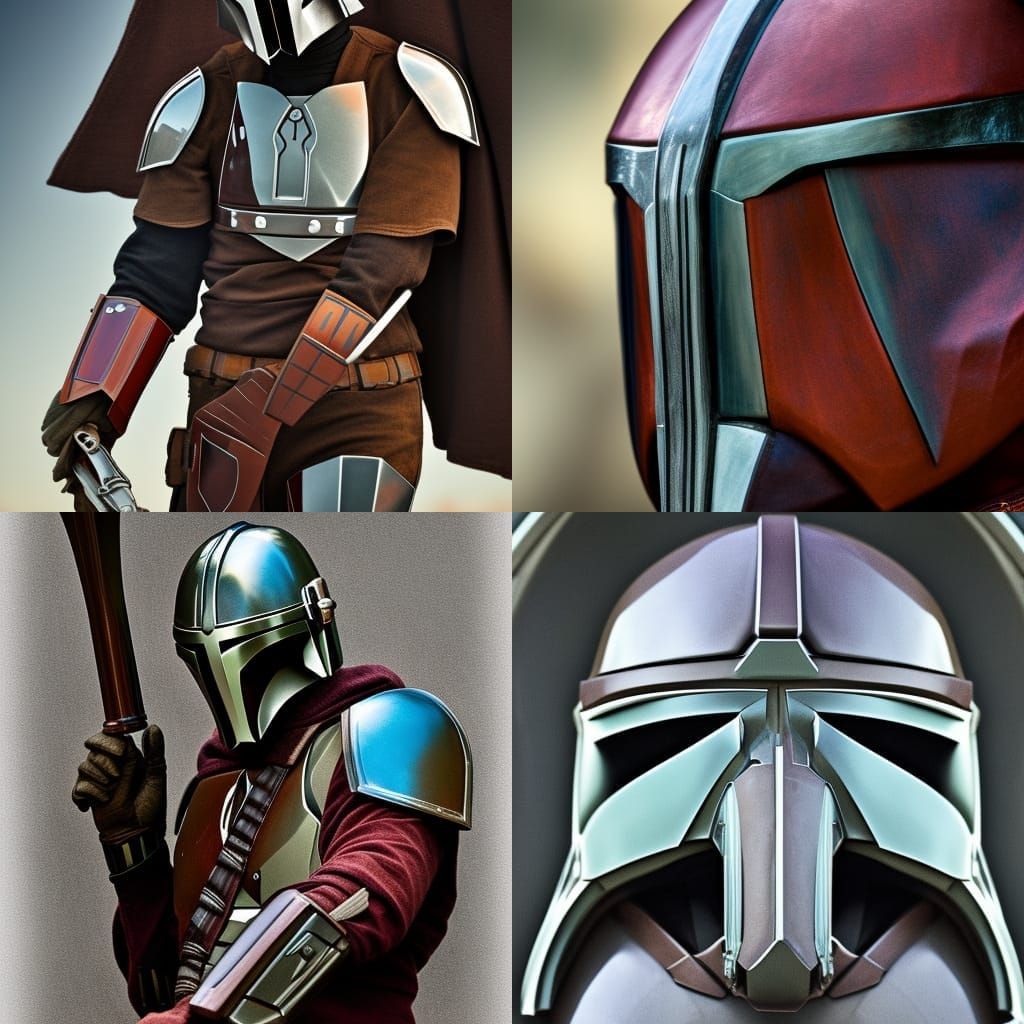 Hyperrealistic Image of The Mandalorian in Sharp Focus