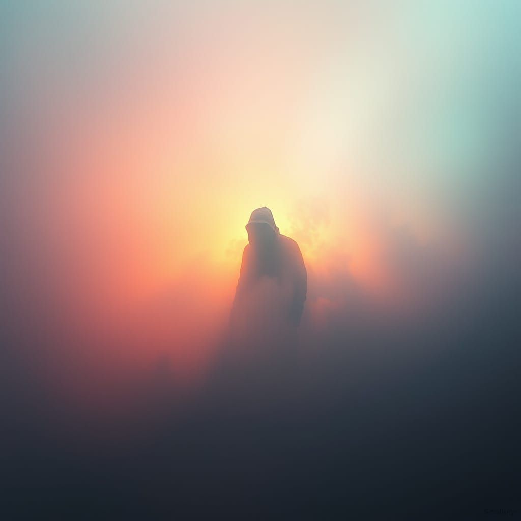 Mist Shrouded Silhouette in Dreamlike Colors
