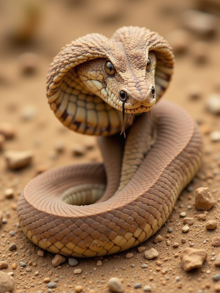 Detailed Cobra Portrait with Realistic Scale Rendering