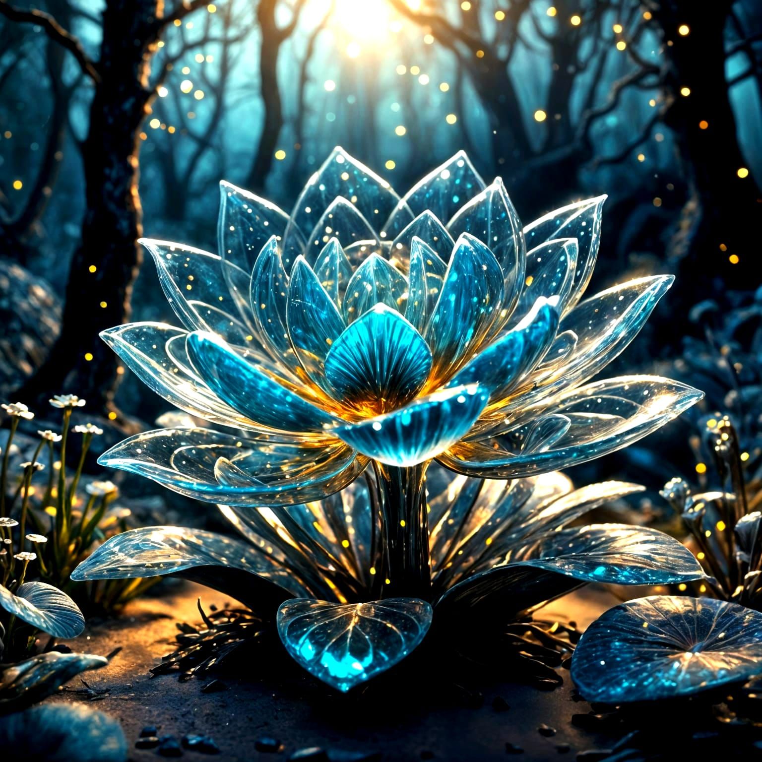 Ethereal Crystal Wave in Iridescent Bloom