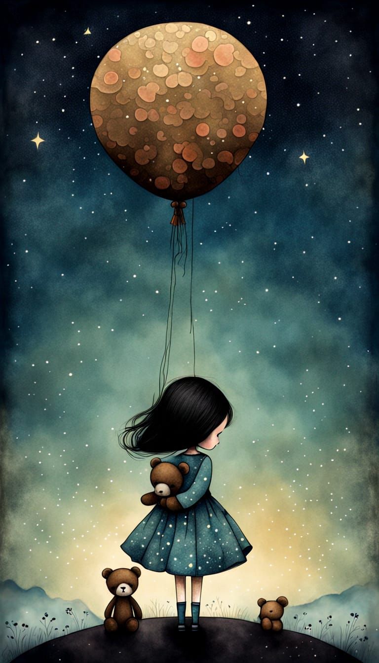 ^^The Sweet Little Girl and Her Twinkly Teddy Moon Adventure...