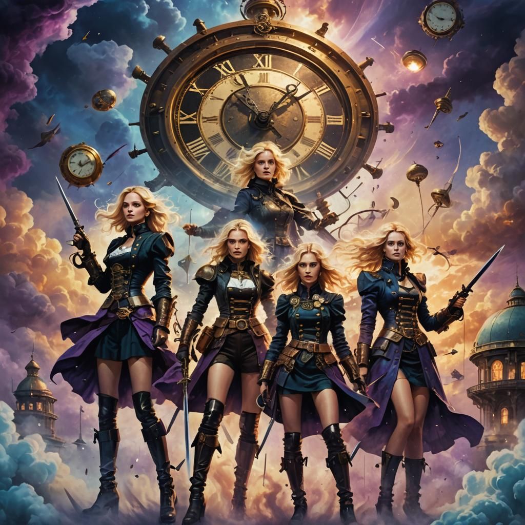 Surreal Steampunk Women in a Cinematic Oil Painting