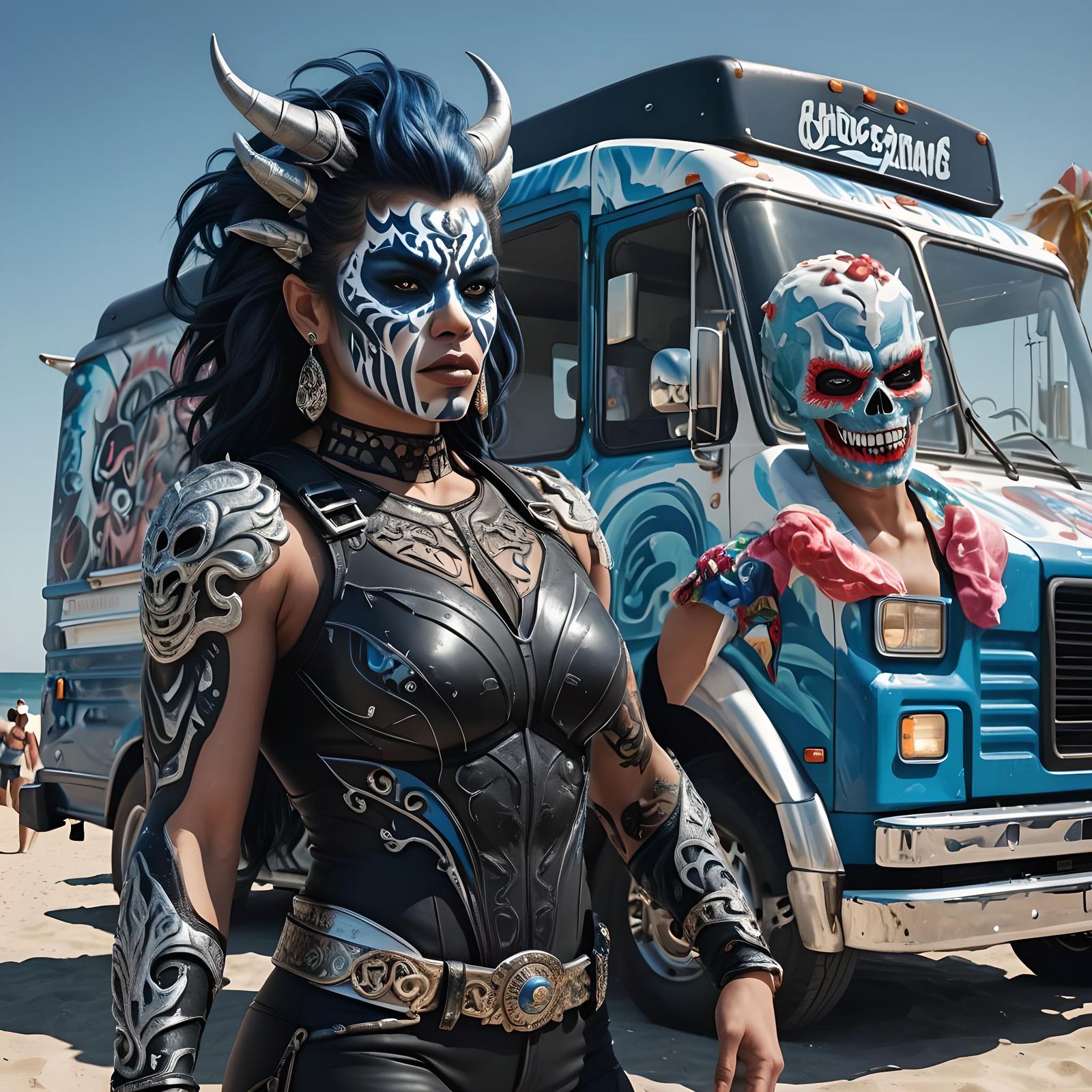 Confident Ice Demon Wrestler by Beachside Ice Cream Truck