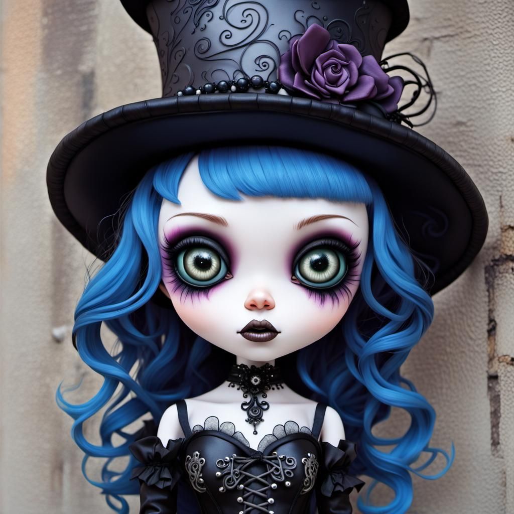 Gothic Darkling Doll in Tim Burton Style