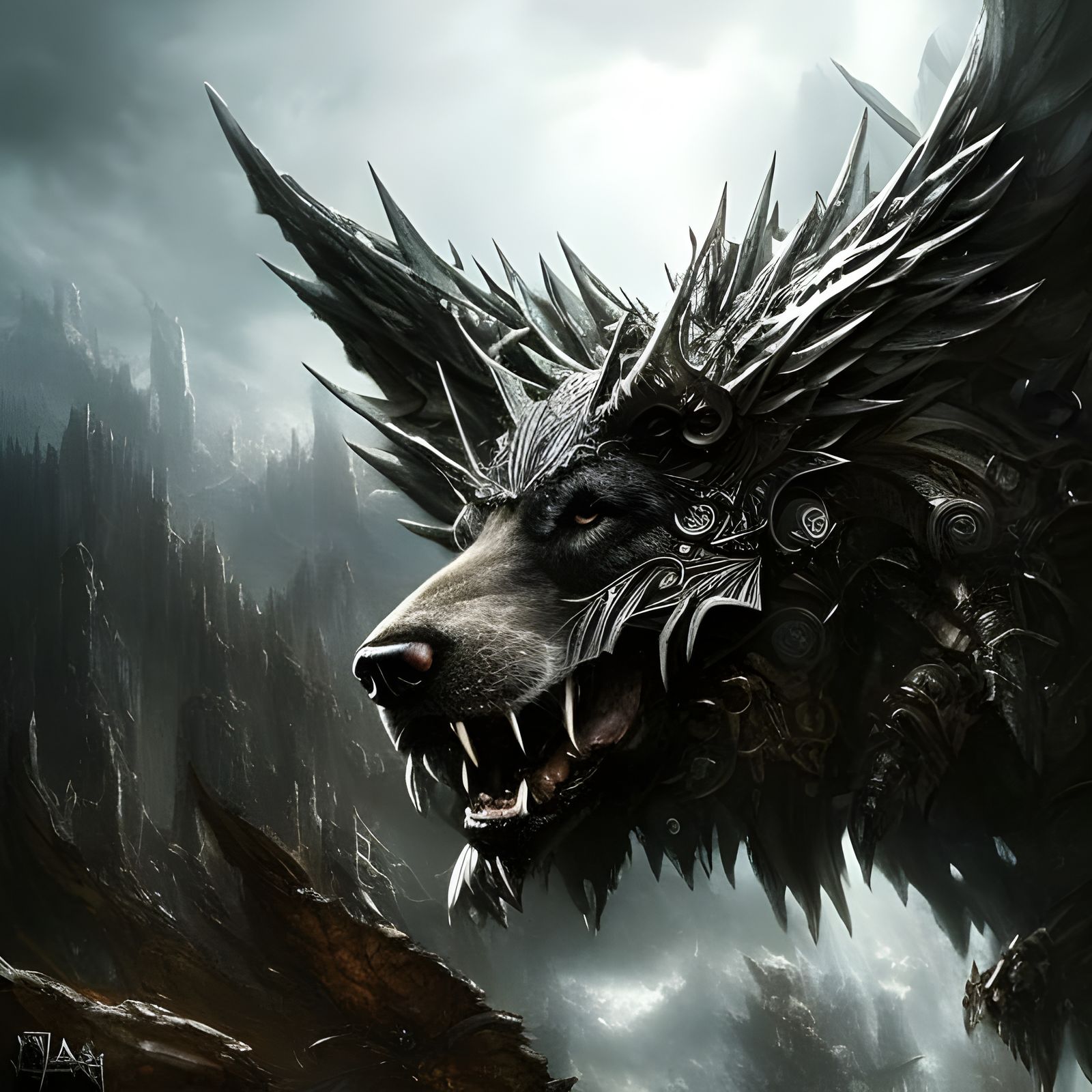 Majestic Cloud Dog: Fantasy Art