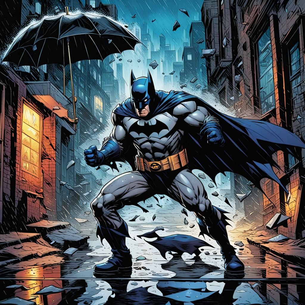 Batman Punches The Penguin: Comic Book Action