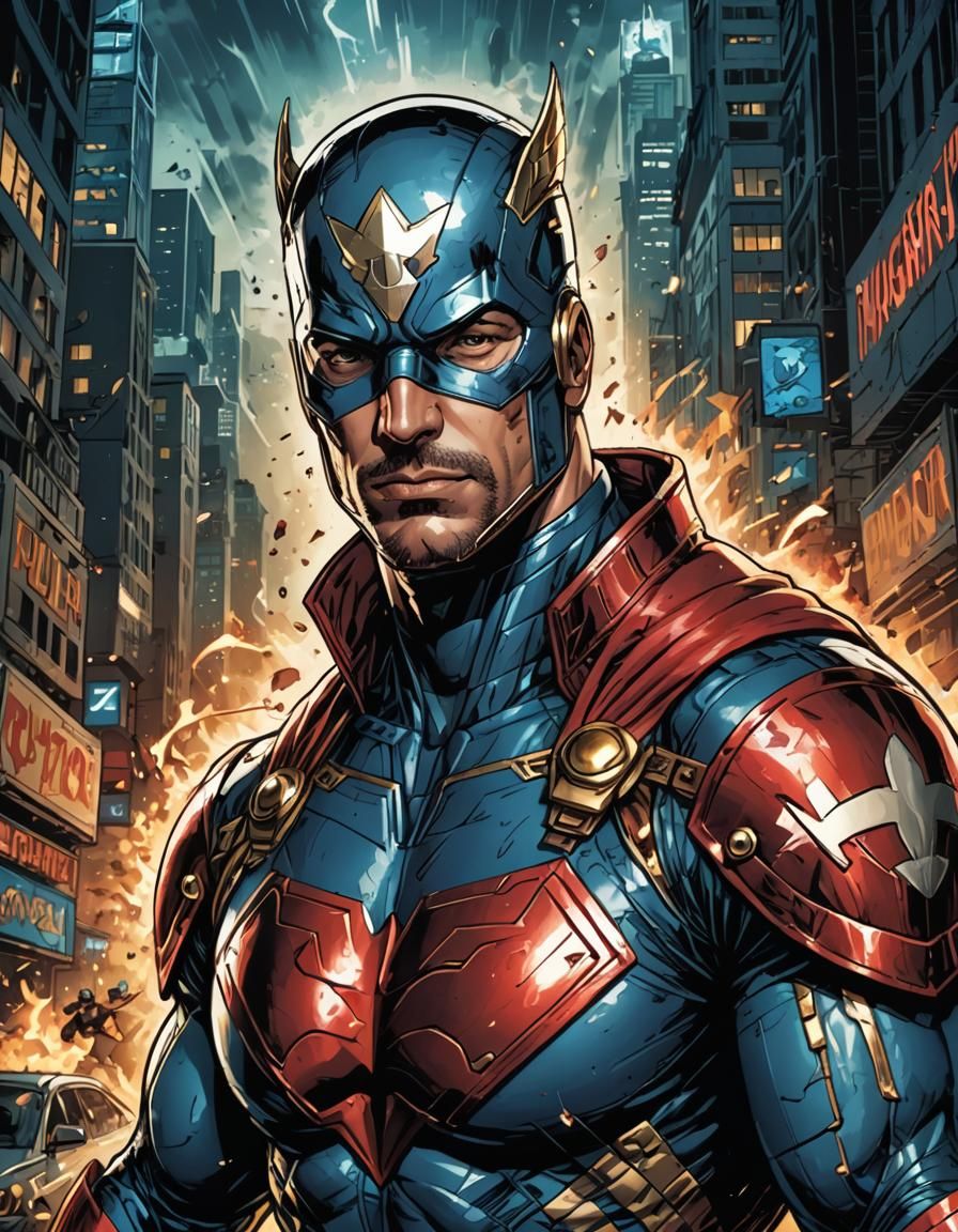 Captain Quebec: Comic Book Superhero in Digital Art