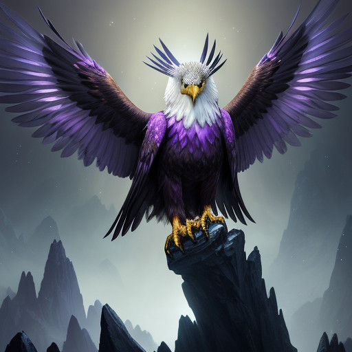 Majestic Eagle-Diamond Hybrid in Surreal Landscape