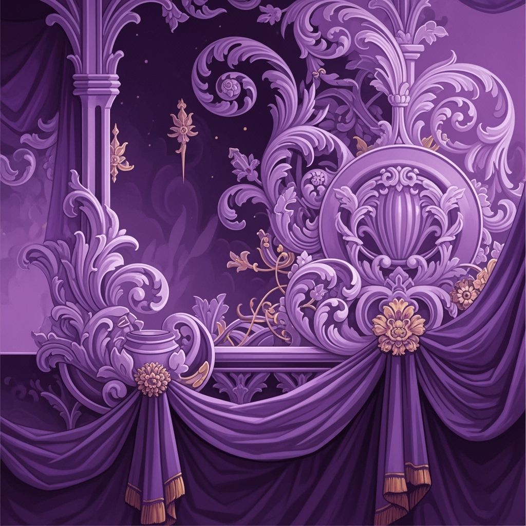 Sensual Baroque Illustration in Violet Hues