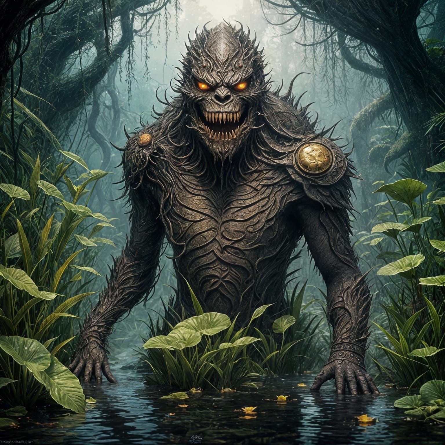 Green Swamp Fish Creature's Sunken Treasure