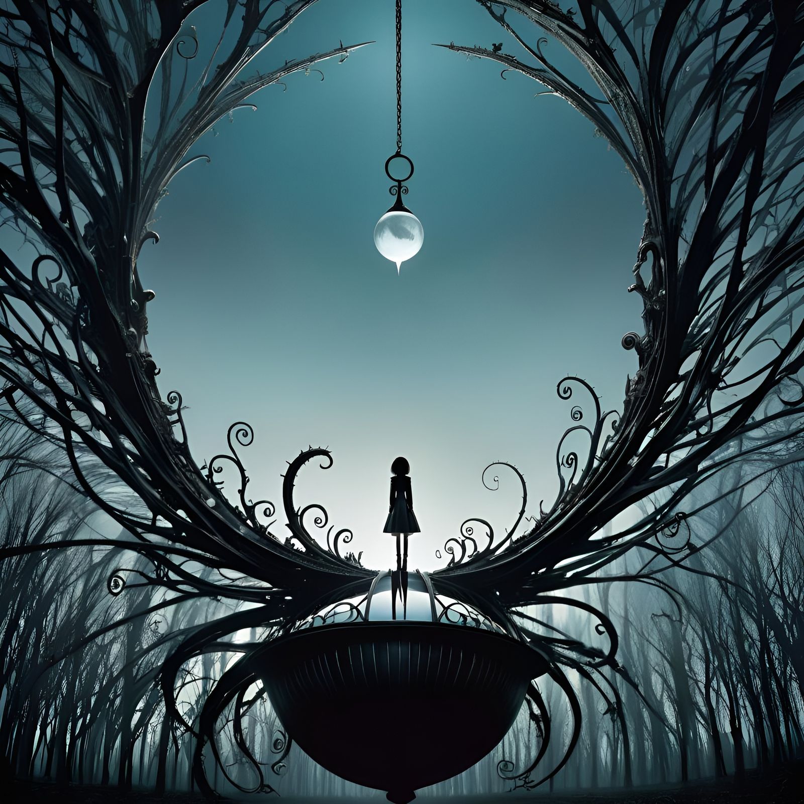 Upside Down World in Burtonesque Style