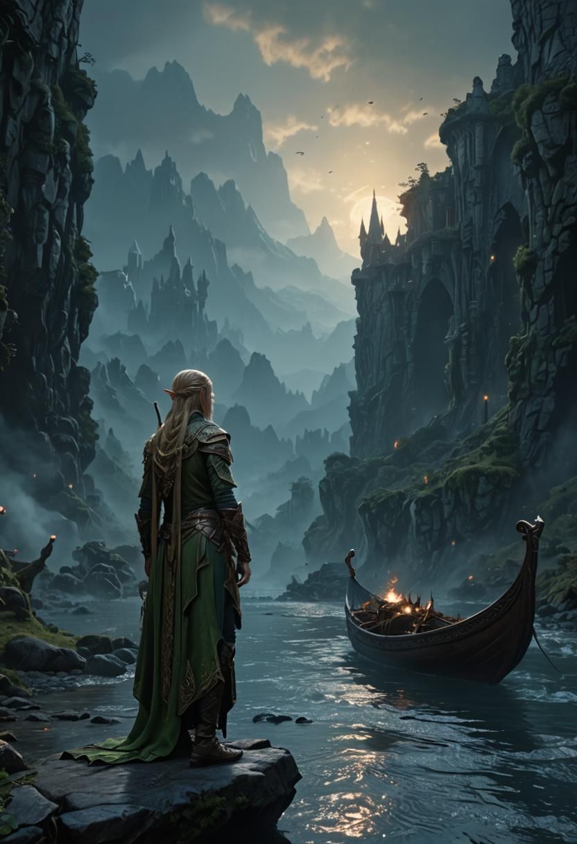 Elven Scene in RPG Style, Detailed 8K