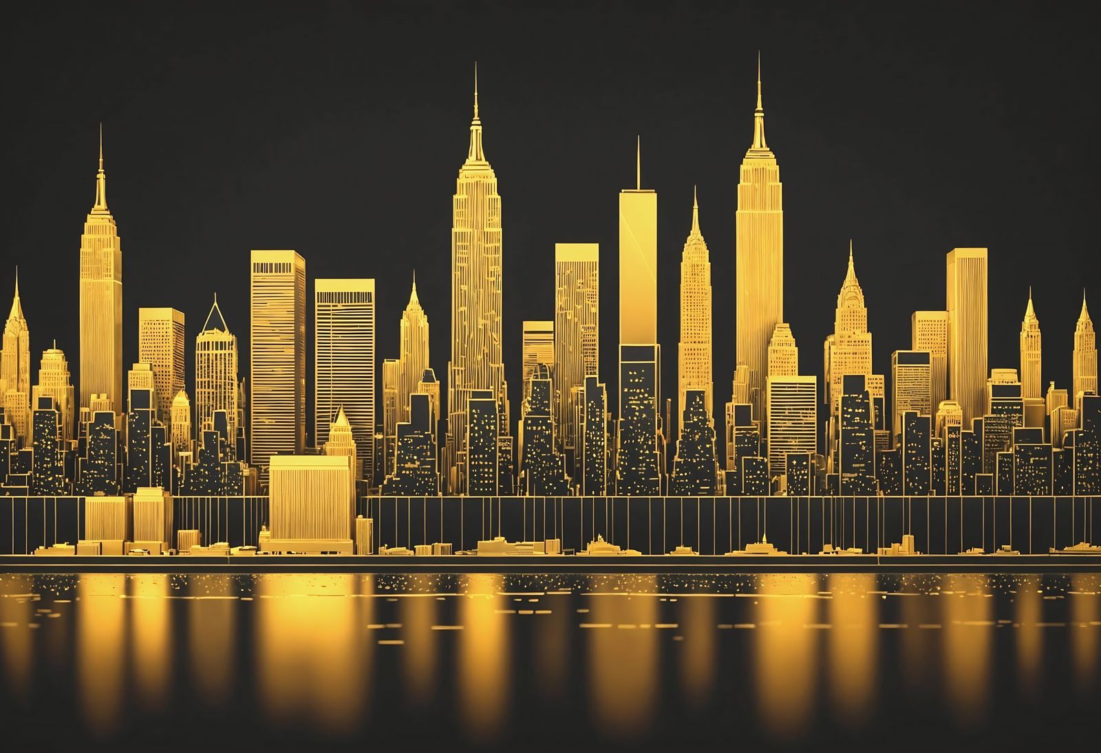 Gold Foil New York Skyline Masterpiece