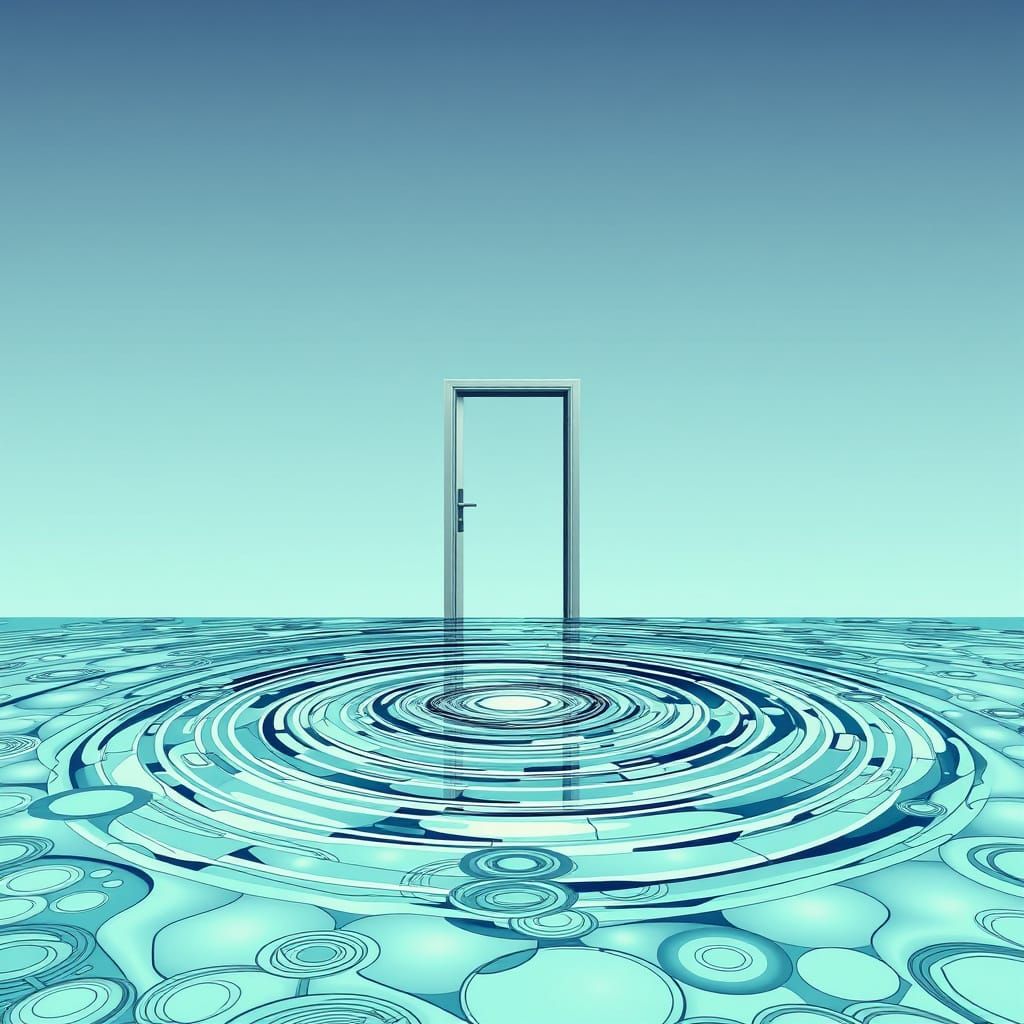 Surreal Doorway Portal in Abstract Fractal Style