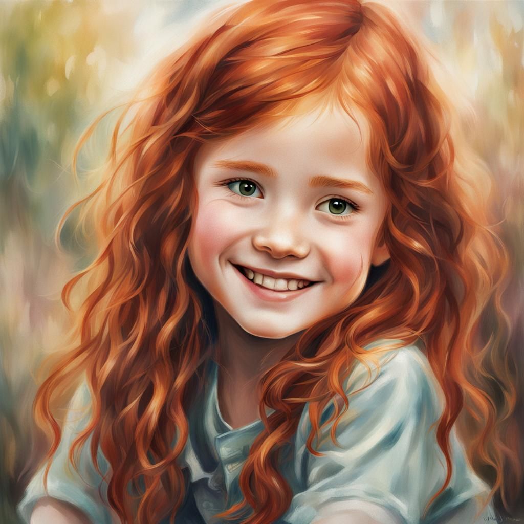 Smiling Red-Haired Girl Portrait