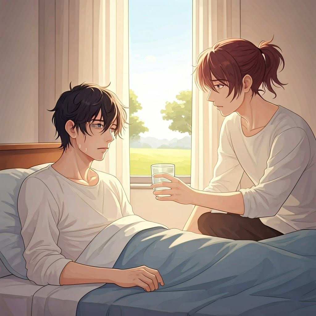 Young Man's Weariness in a Sunny Room