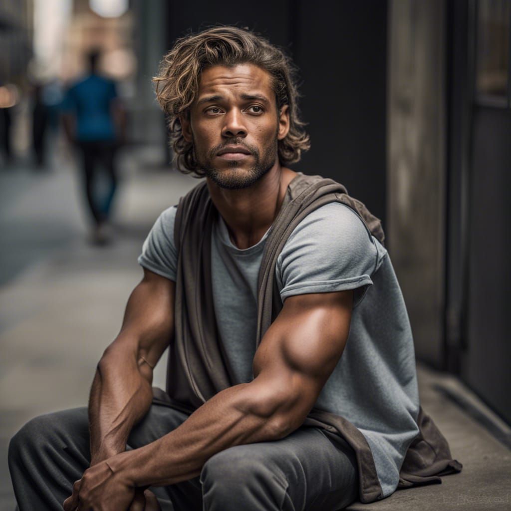 Homeless Young Muscular Male Model