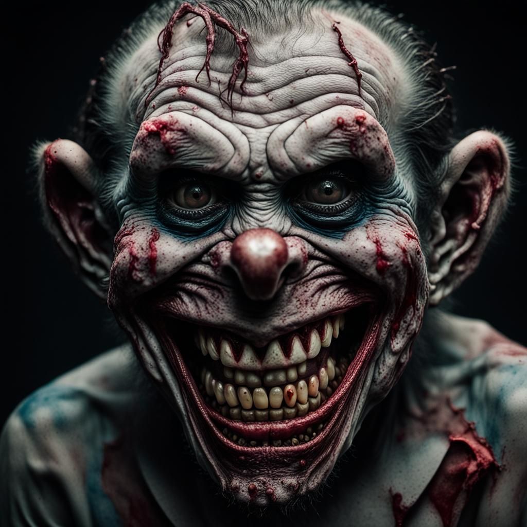Sinister Zombie Clown Portrait in Dutch Master Style