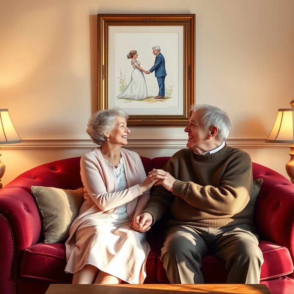 Romantic Afternoon in a Cozy Room, in Impressionist Style