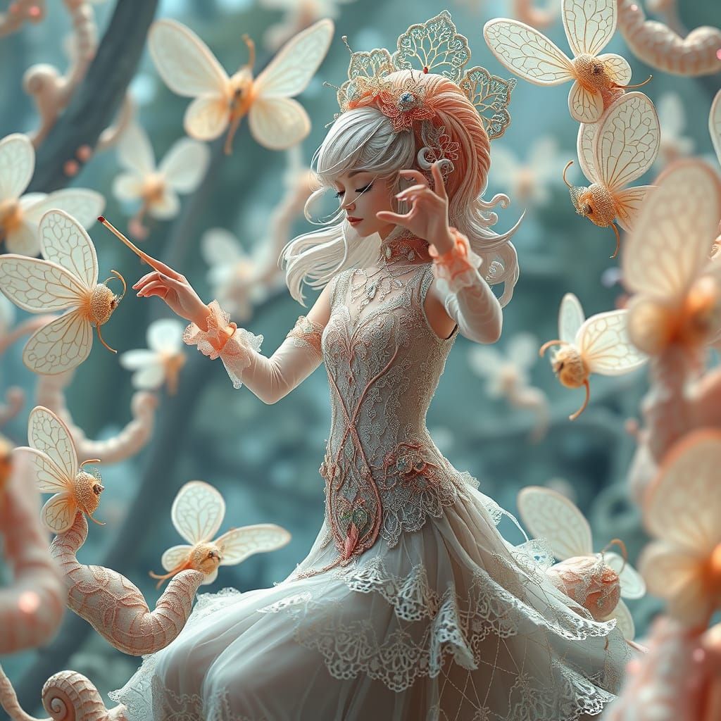 Chrysopa perla Leads Whimsical Ammonite Orchestra in Dreamli...