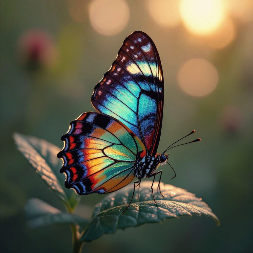 Macro Butterfly Wing in Hyperrealistic Detail