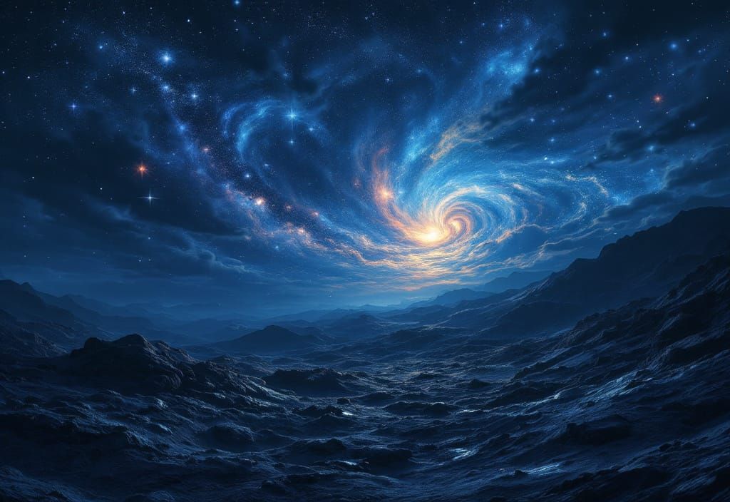 Heliotropic Night: Swirling Lights in Darkness