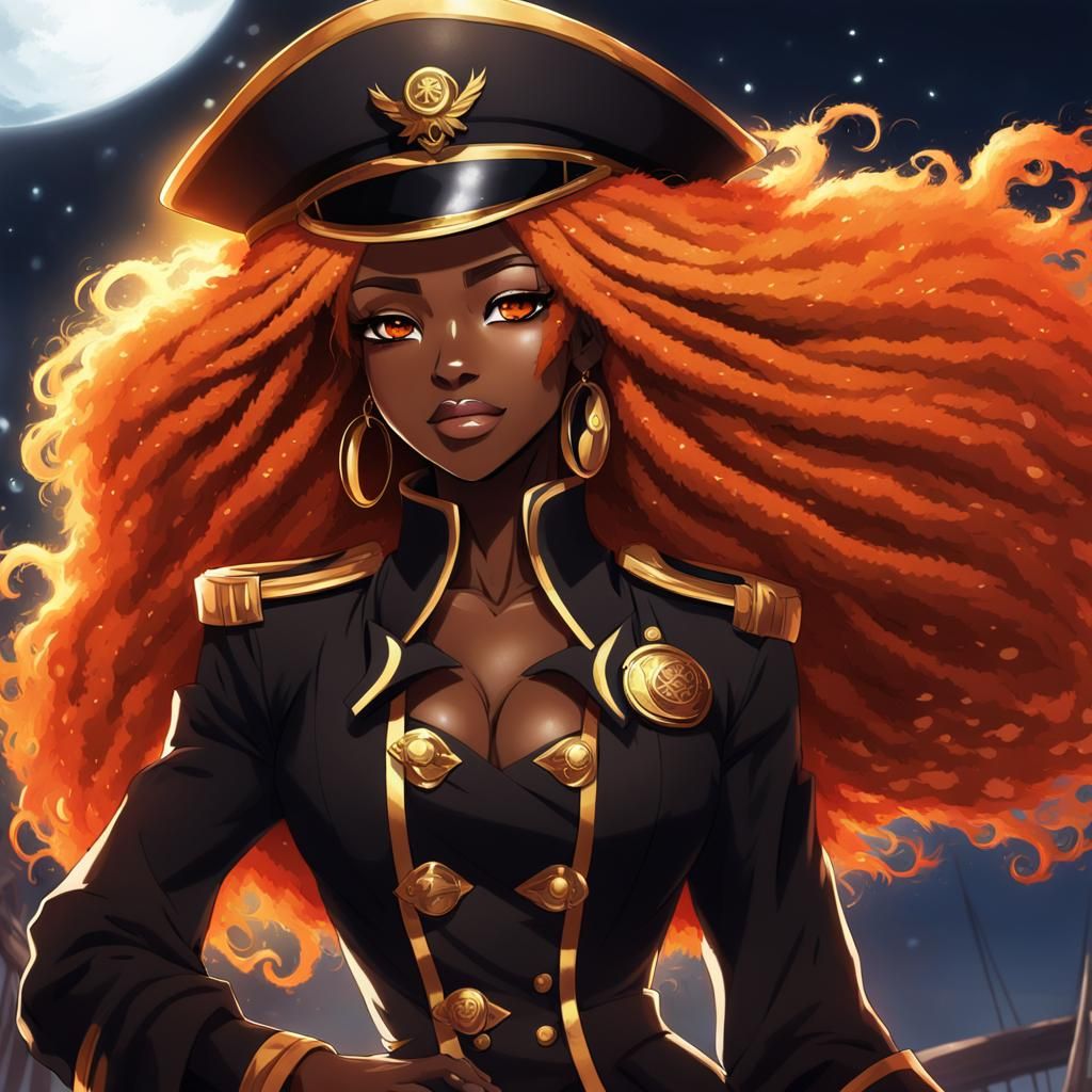 Anime Pirate Captain with Orange Hair