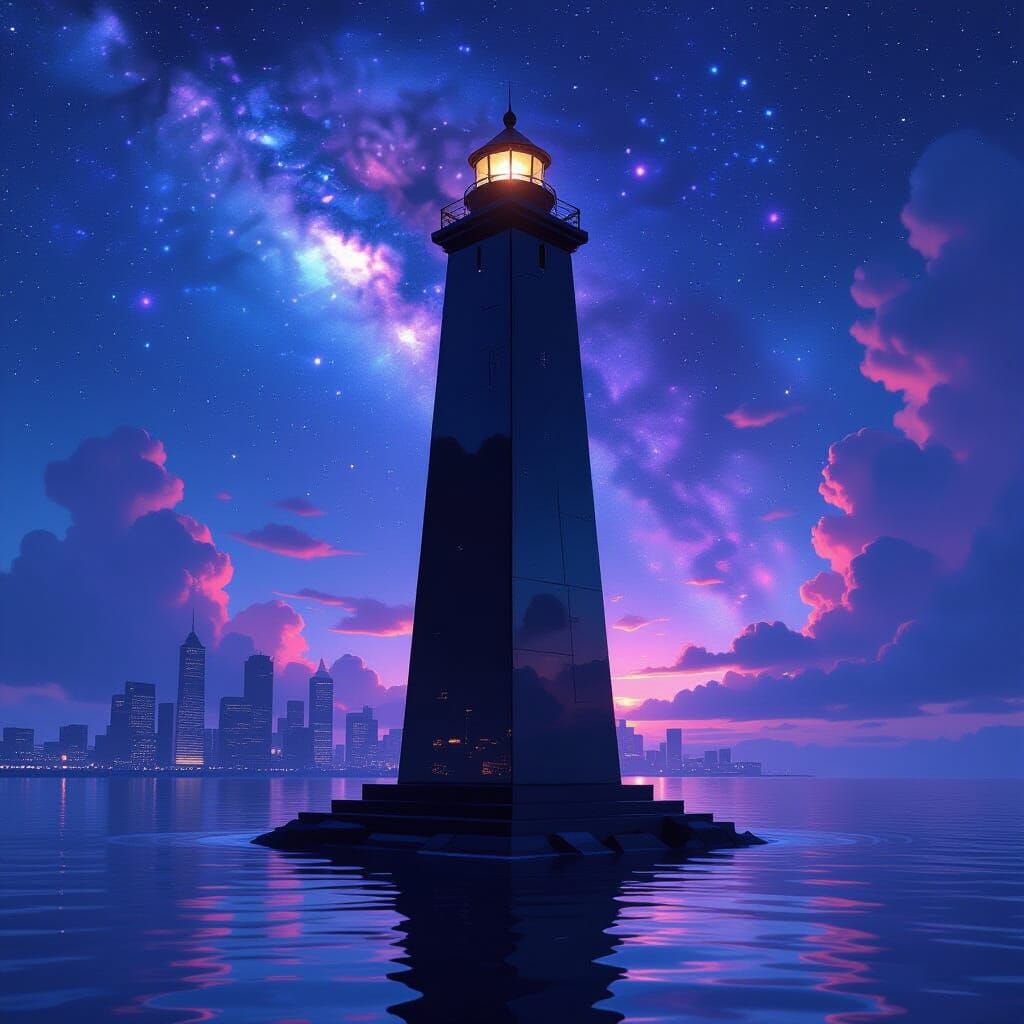 Obsidian Obelisk Lighthouse in Cosmic City