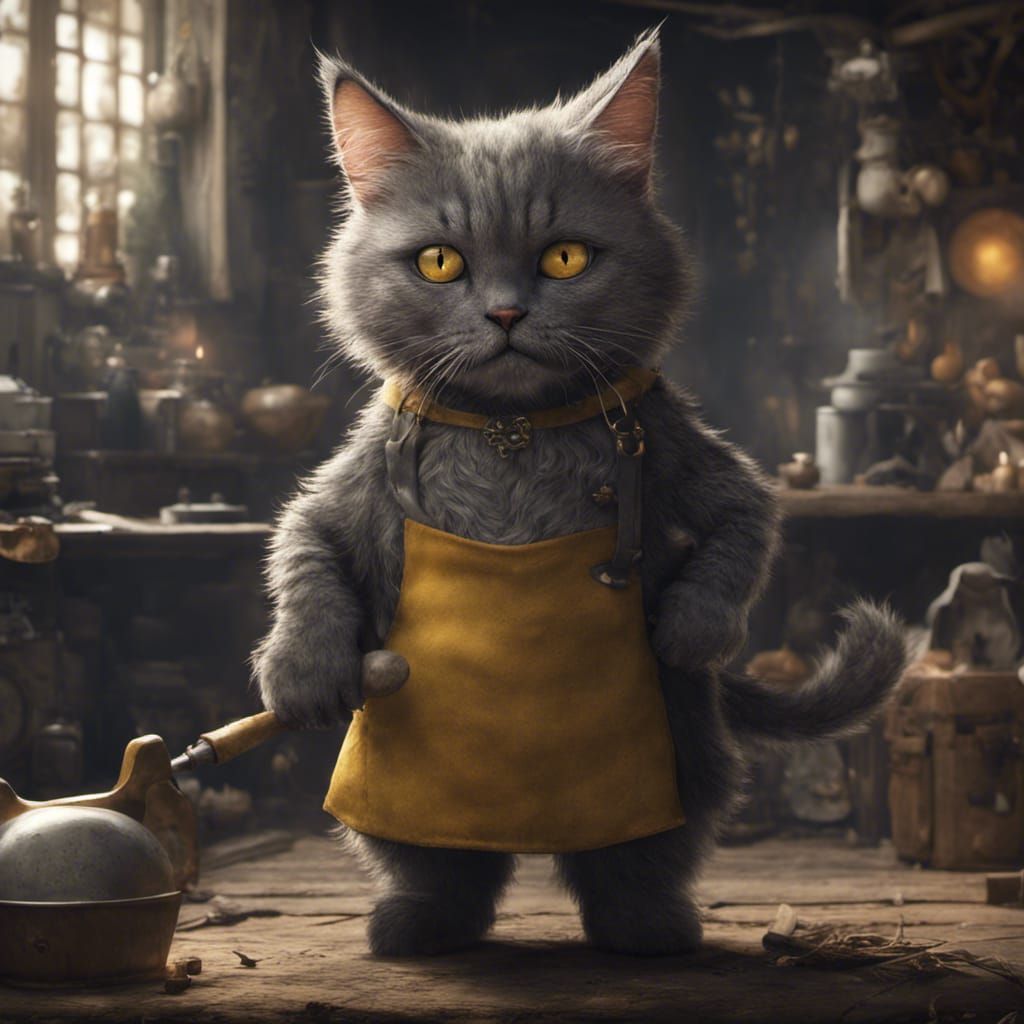 Tiny Cat-Like Man in Detailed Fantasy Art