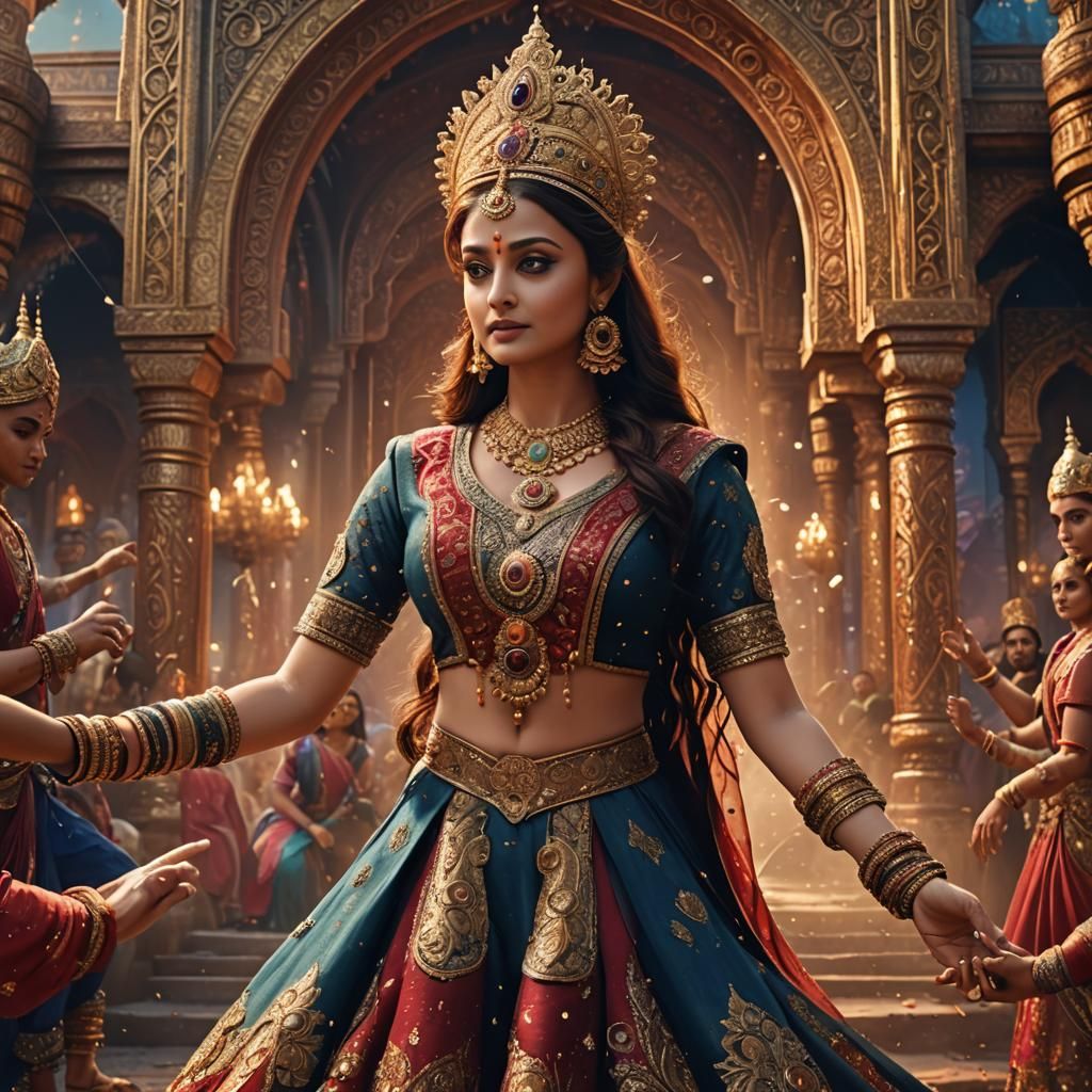 Bollywood Dance Queen: Detailed Fantasy Art