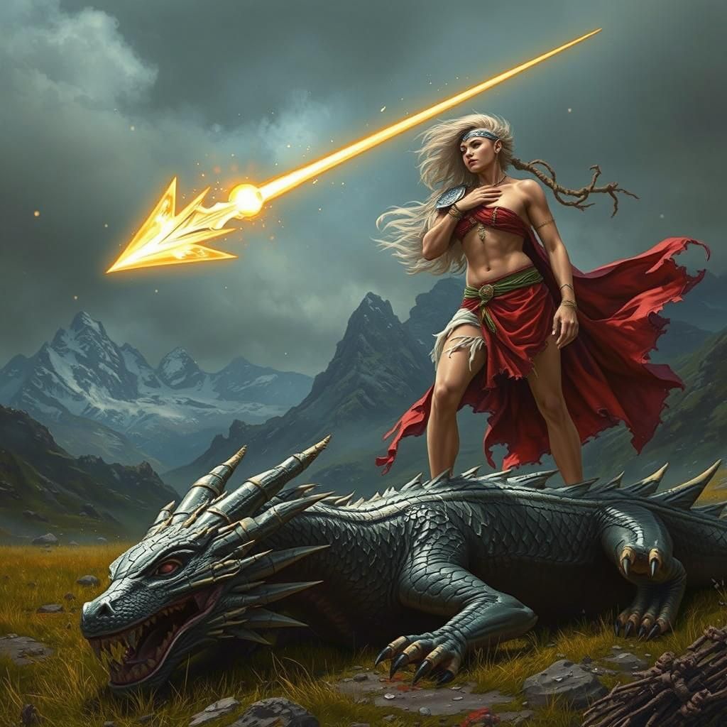 Priestess Summons Spear to Slay Dragon