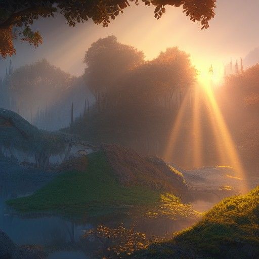Detailed Matte Painting of Sun Rays