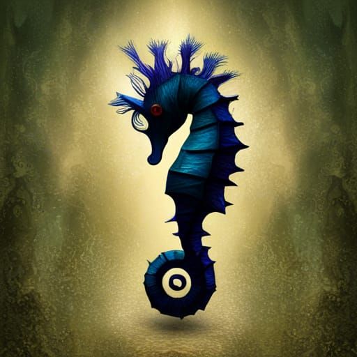 Punk Seahorse Question Mark: AI Interpretation