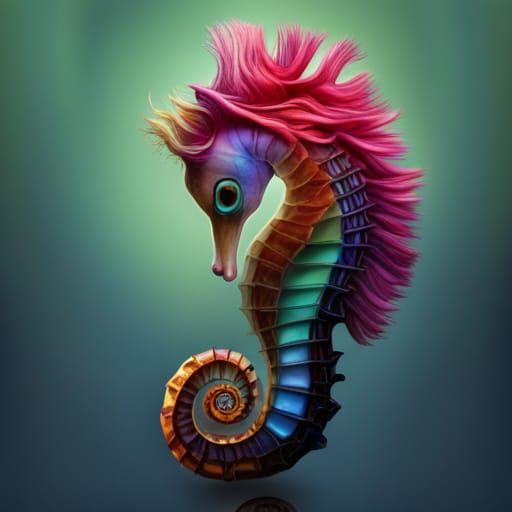 Punk Seahorse Question Mark: AI Art