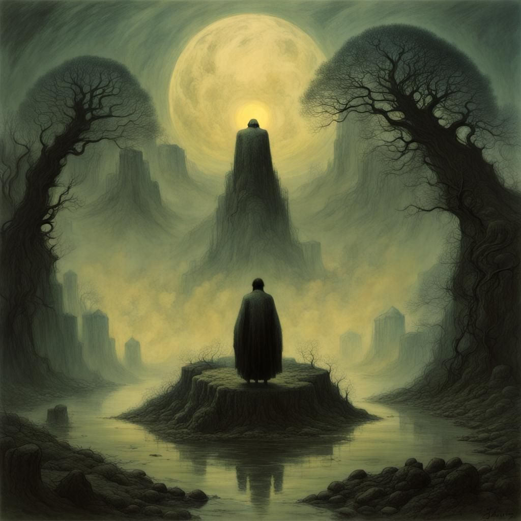 Ishikawa Goemon Portrait in Beksinski Style