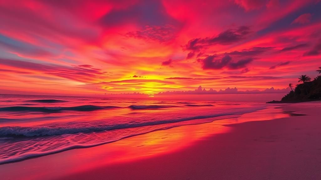 Tropical Beach Sunset in Ultra High-Definition