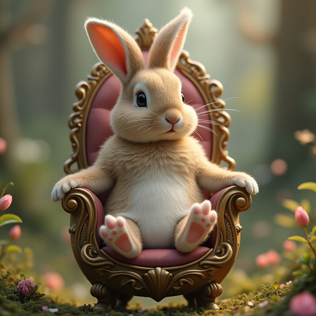 Easter Bunny Reigns in Lavish Egg Throne