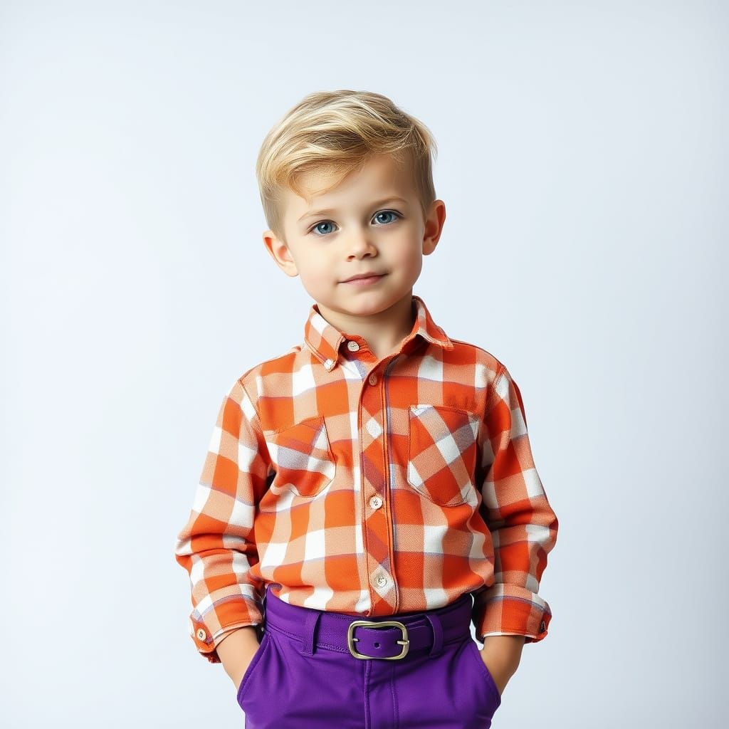 Cheerful Young Boy in Vibrant Outfit
