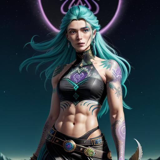 Faerie Cowboy Couple in Dystopian Dreamcore Gouache