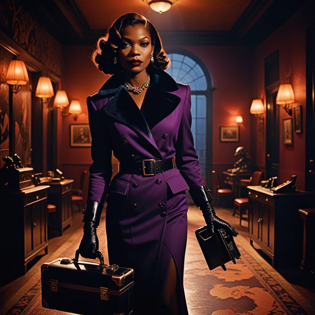 Glamorous Noir Portrait of a Black Trans Femme Woman