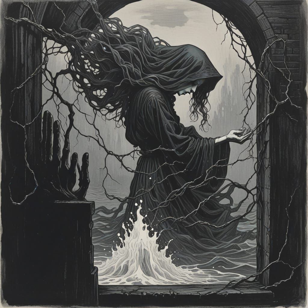 Apocalyptic Pastel Horror: A Gothic Doll Scene